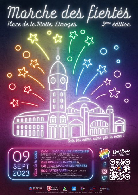 Marche des fiertés à Limoges le samedi 9 septembre 2023