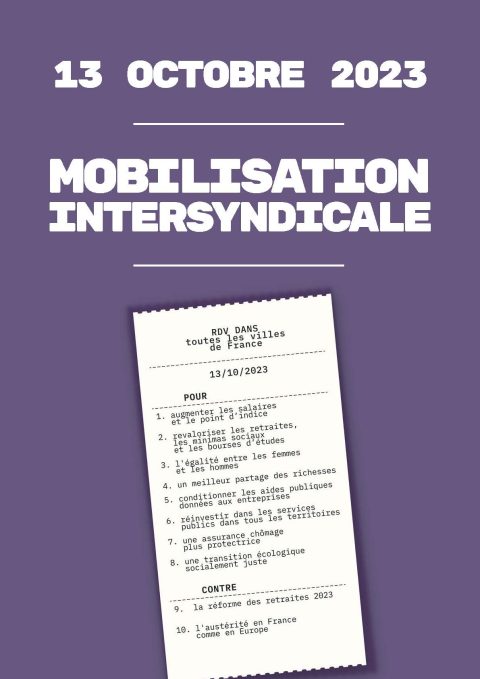Pour plus de justice sociale, toutes et tous  mobilisé·es le 13 octobre ! A Limoges, 14H,carrefour TOURNY