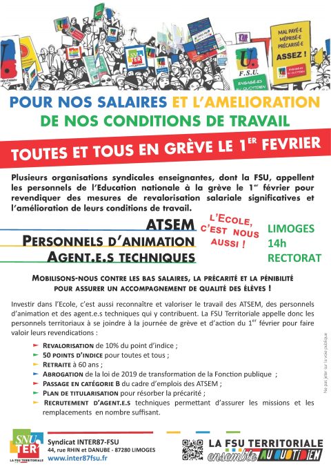 Manifestation le jeudi 1er février 2024