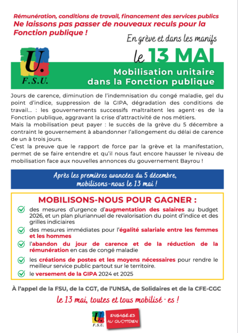 Preavis national et tract pour la grève du 13 Mai 2025